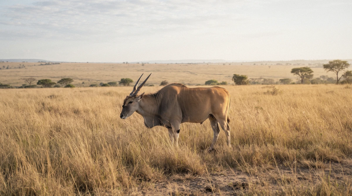 An eland on the open plains at dawn, the kind of quiet sighting that fills a first safari in Nairobi