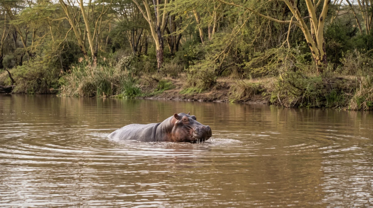 Families on the ranger-led Hippo Pools walk in Nairobi National Park, the one on-foot stop for kids on a family safari